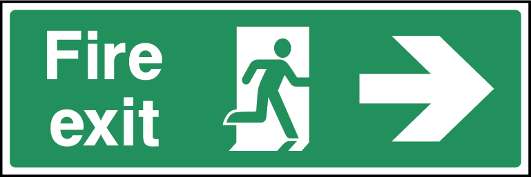 Fire Exit Arrow Right Fire Safety Rectangle Labels