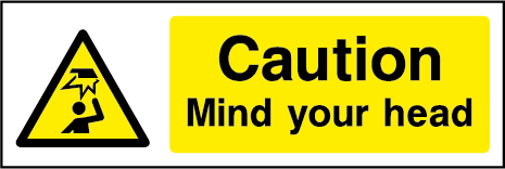 Caution Mind Your Head Hazard Rectangle Labels