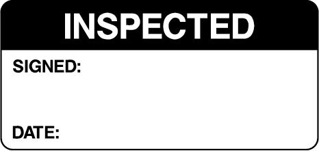 Inspected Signed Date Black Quality Control Inspection Labels