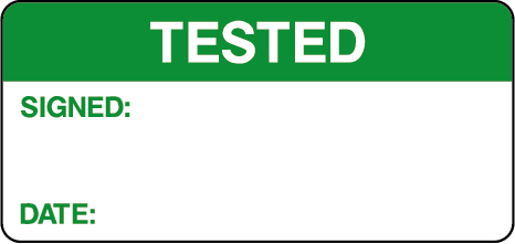 Tested Signed Date Quality Control Inspection Labels
