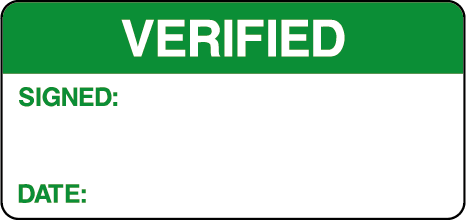 Verified Quality Control Inspection Labels