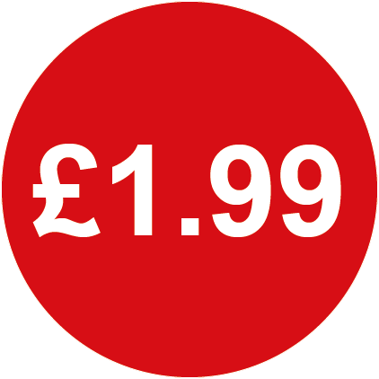 £1.99 Round Price Label Red