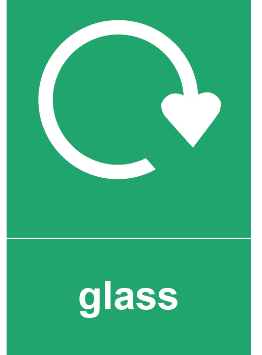 Glass Rectangle Recycling Labels