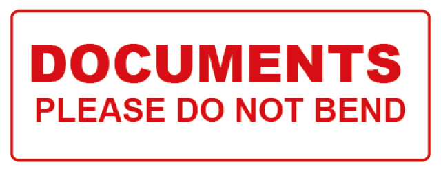 Document Do Not Bend Rectangle Label