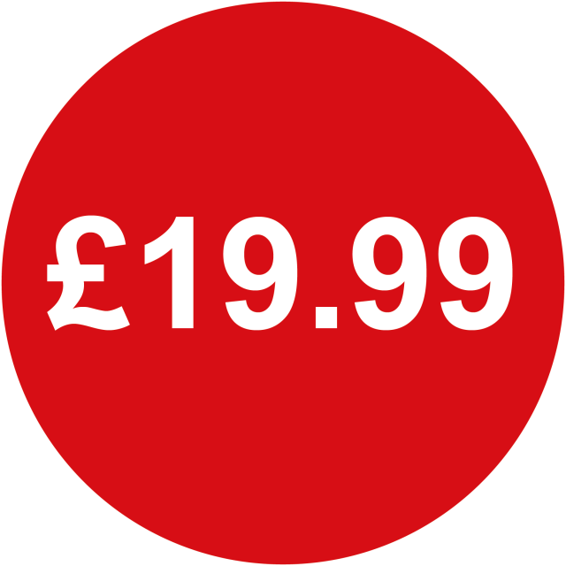 Red £19.99 Round Price Labels