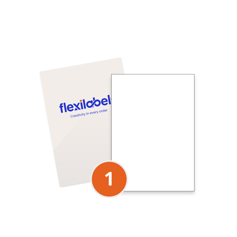 1 Label per A4 Sheet, 210 mm x 297 mm Split Back Option
