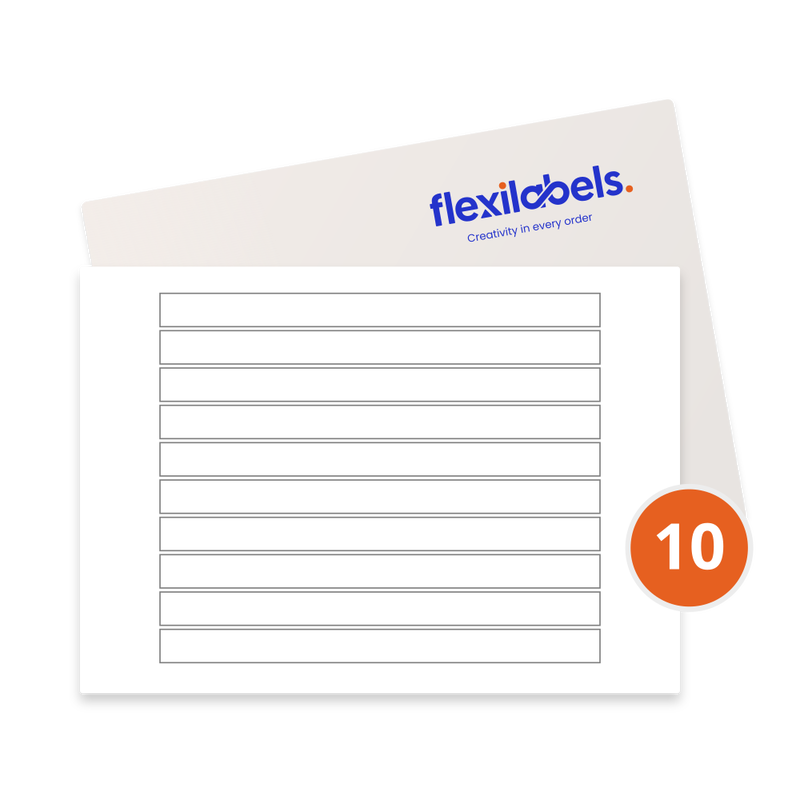 10 Rectangle Labels per SRA3 Sheet 330 mm x 25mm