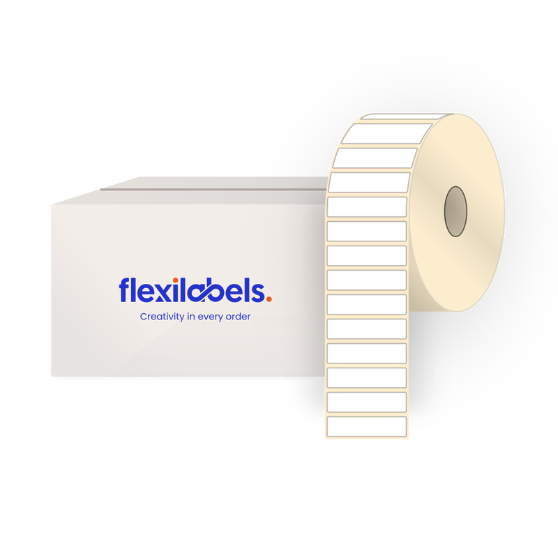 4" x 1" (101.6 mm x 25.4 mm) Rectangle Roll Labels, Thermal Direct Economy White Paper, Permanent Adhesive, 1500 Labels Per Roll
