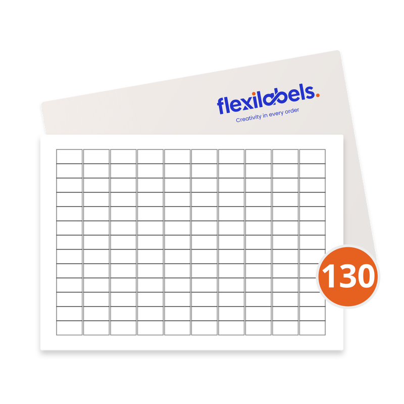 130 Rectangle Labels per SRA3 sheet, 38.1 mm x 21.2 mm
