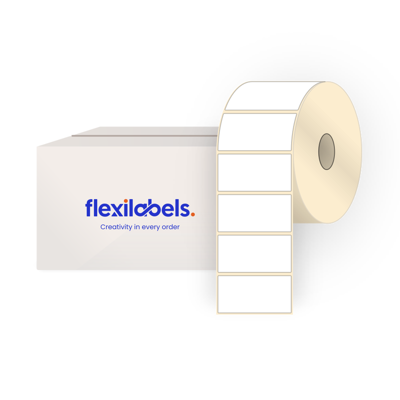 132 mm x 67 mm Rectangle Labels for Roll Label Printers, Thermal Direct Economy White Paper, Permanent Adhesive, 350 Labels Per Roll