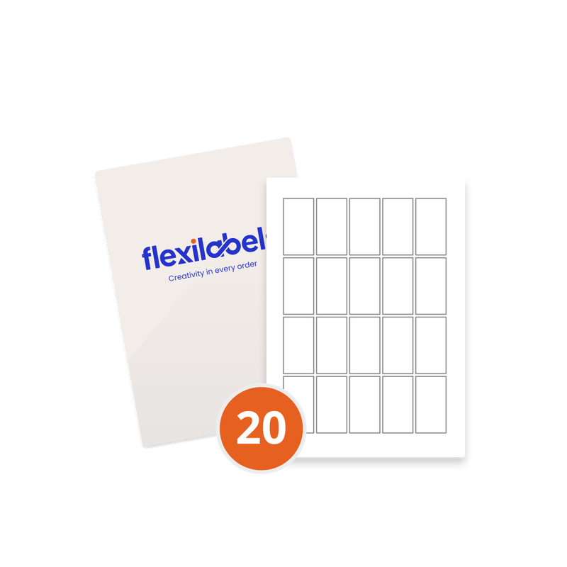 20 Rectangle Labels per A4 sheet, 32 mm x 60 mm