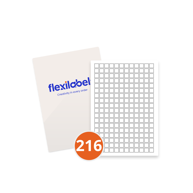 216 Labels per Sheet, 13 mm x 13 mm