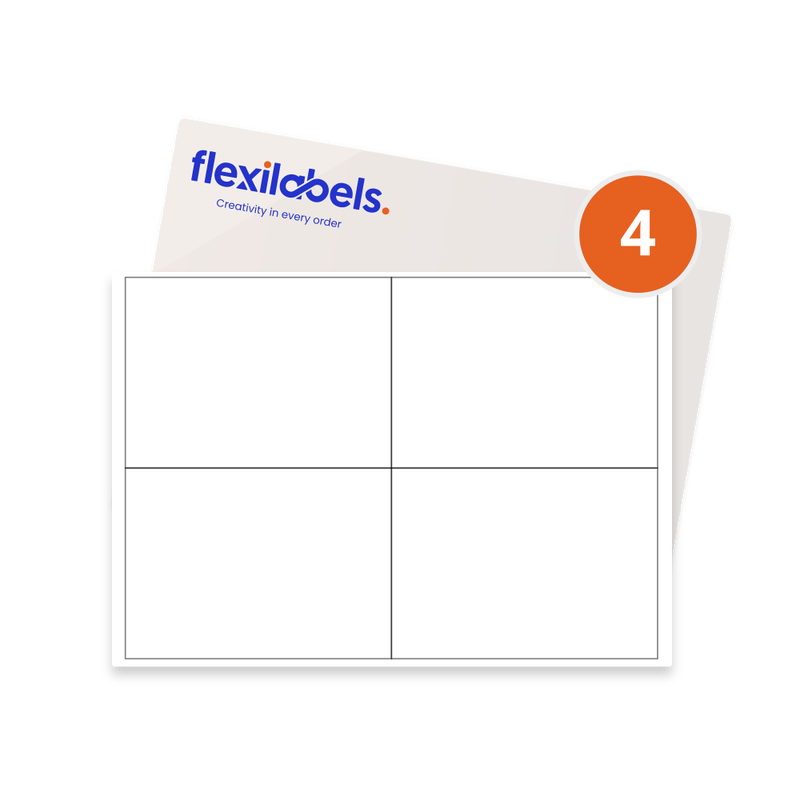4 Labels per A3 sheet 199.6 mm x 143.5 mm