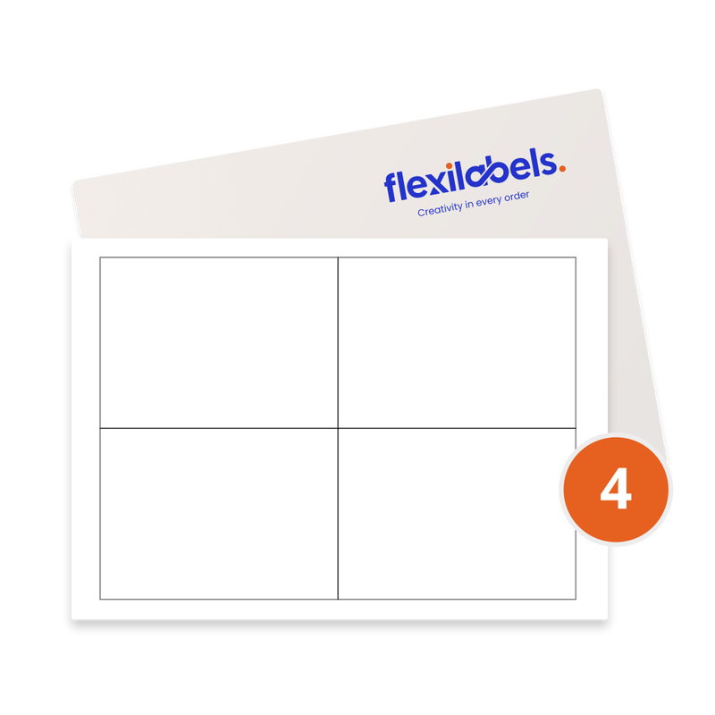 4 Labels per SRA3 sheet 199.6 mm x 143.5 mm