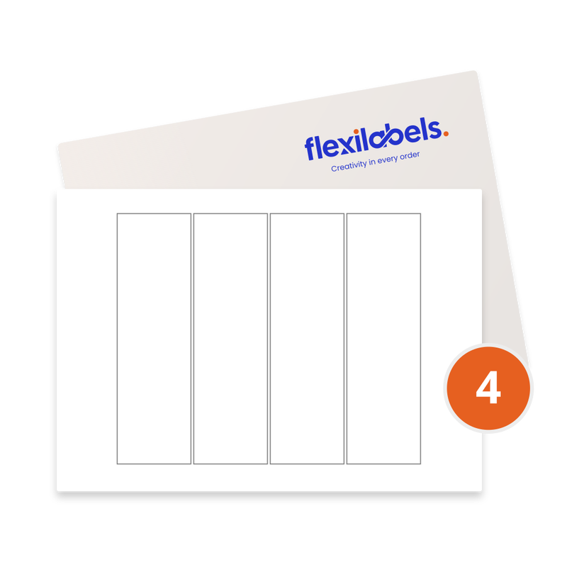 4 Labels per SRA3 sheet 78 mm x 265 mm
