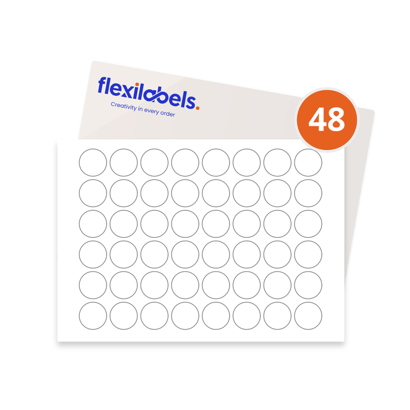 48 Labels per A3 sheet 40 mm Diameter