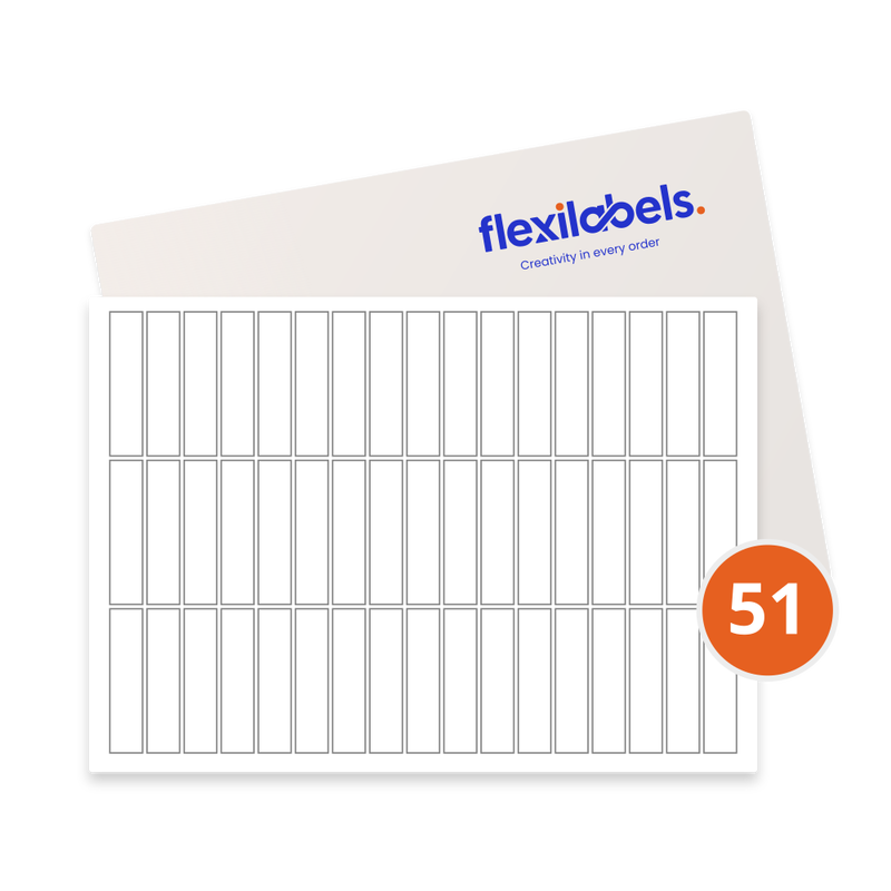 51 Rectangle Labels per SRA3 Sheet 97 mm x 22 mm