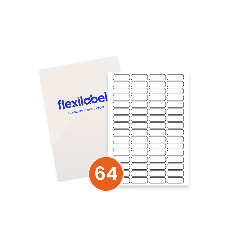 64 Rectangle Labels per A4 Sheet, 44mm × 15mm