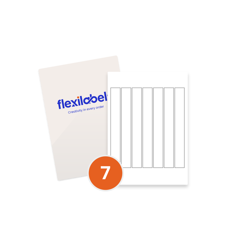 7 Rectangle Labels per A4 Sheet 25 mm x 210 mm