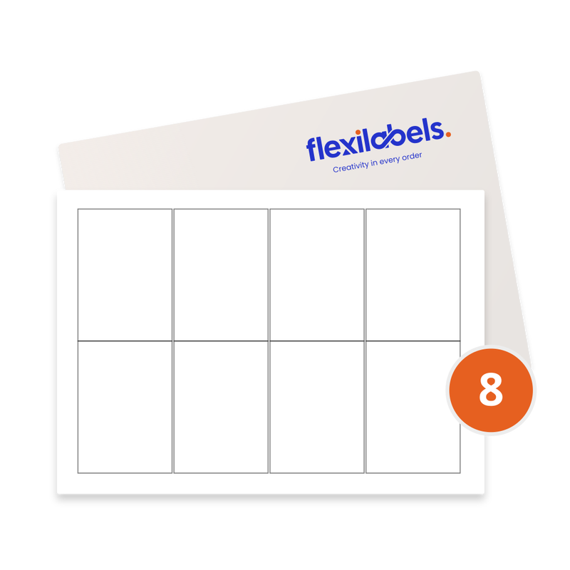 8 Rectangle Labels per SRA3 sheet 99.1 mm x 139 mm