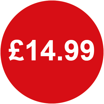 £14.99 Round Price Labels Red