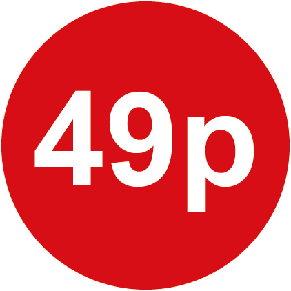 49p Round Price Labels Red
