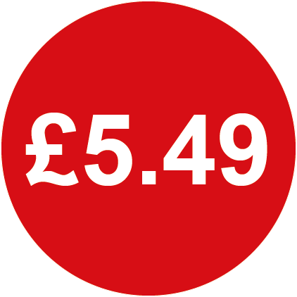 £5.49 Round Price Labels Red