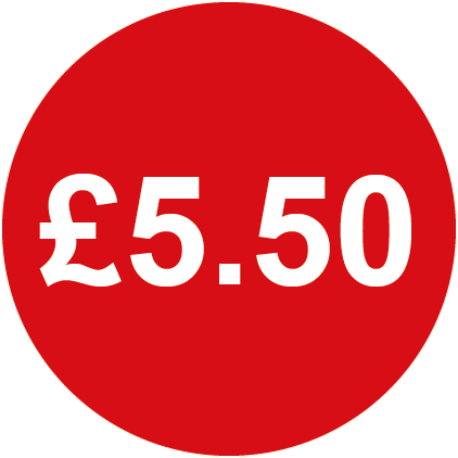 £5.50 Round Price Labels Red