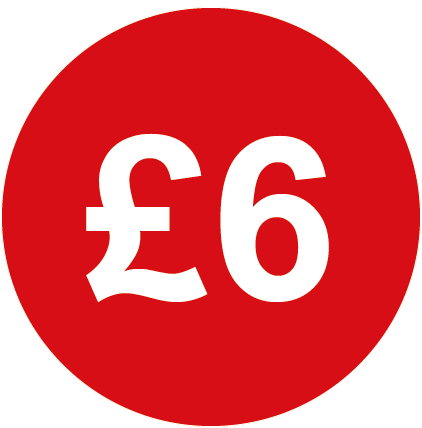 £6 Round Price Labels Red