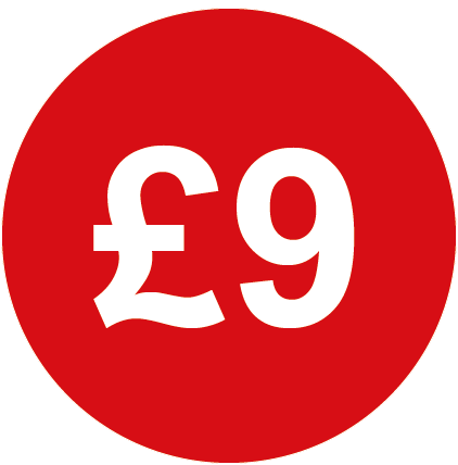 £9 Round Price Labels Red