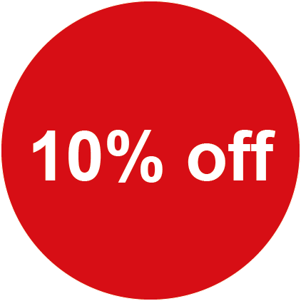 10% Off Round Sales Labels