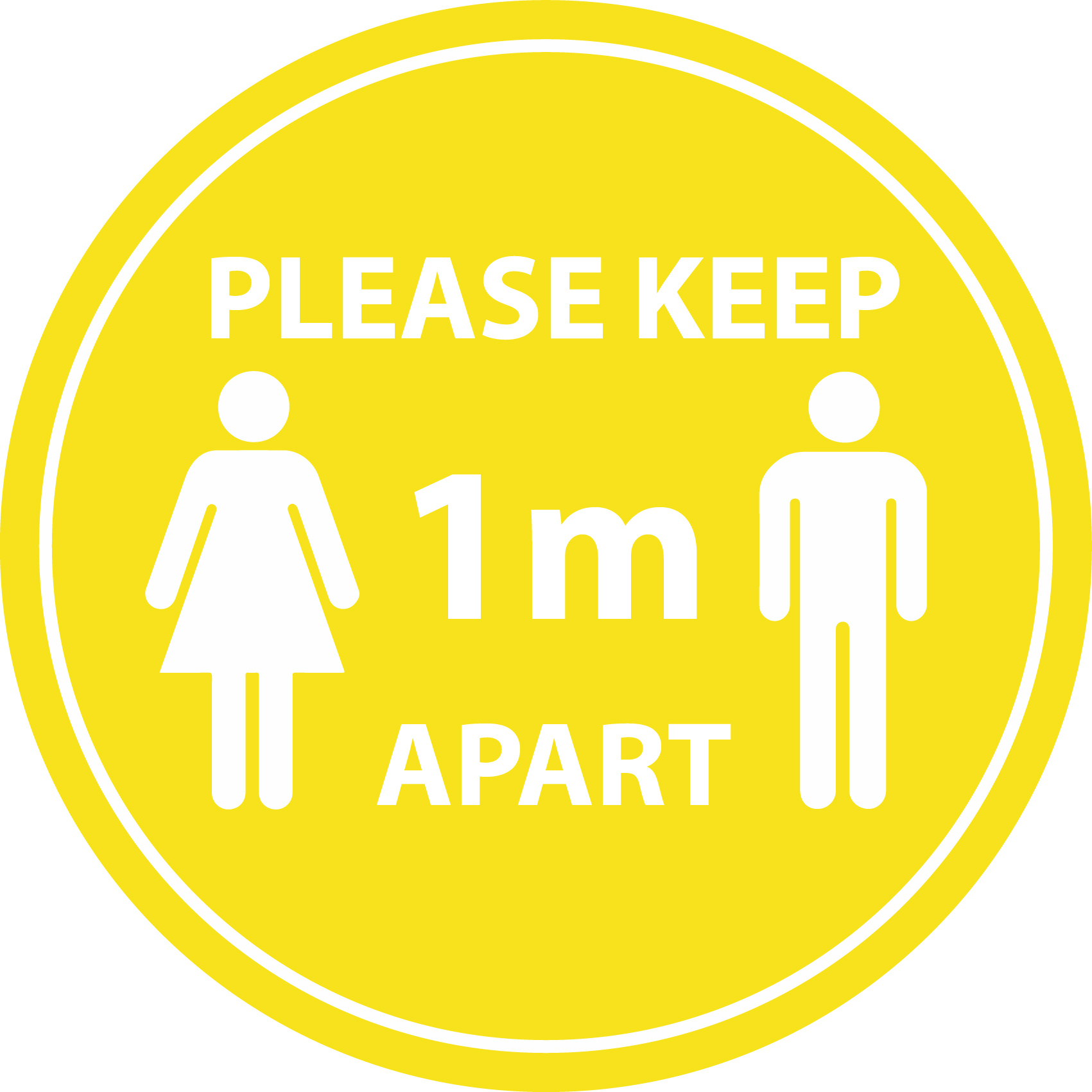 4.5cm Keep Your Distance 1 or 2 Meters Social Distancing Stickers 24 x 45mm 