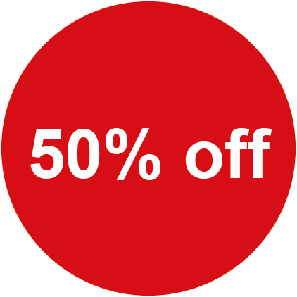 50% Off Round Sales Labels