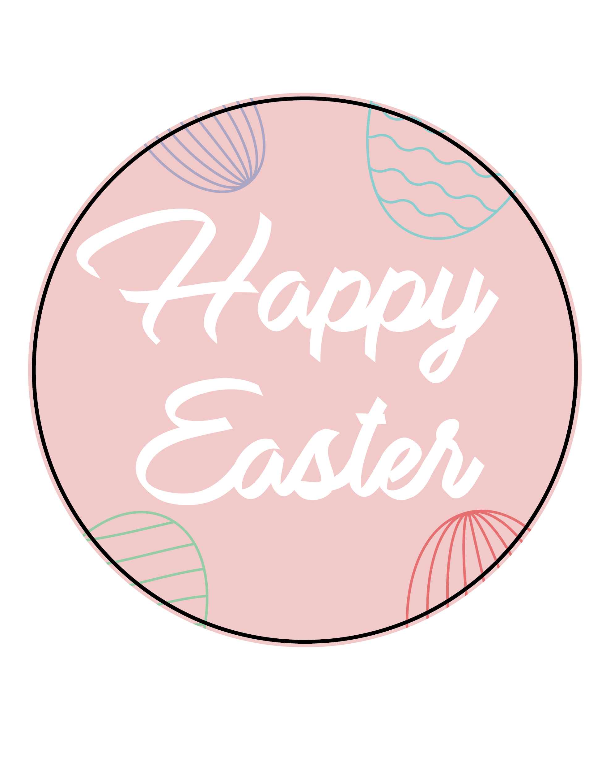 Pink Happy Easter Themed Stickers