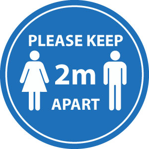 Keep 2m apart (Blue)