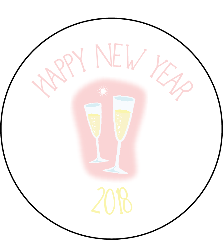 Champagne 2018 New Year Themed Stickers