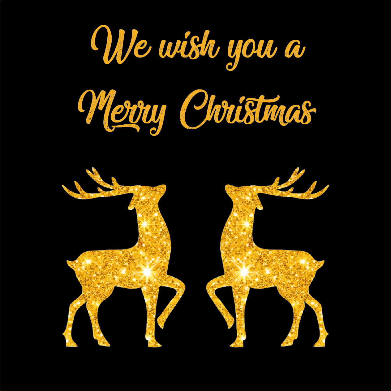 Gold Glitter Reindeer Christmas Themed Stickers