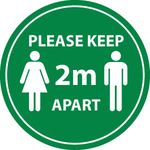 Keep 2m apart (Green)