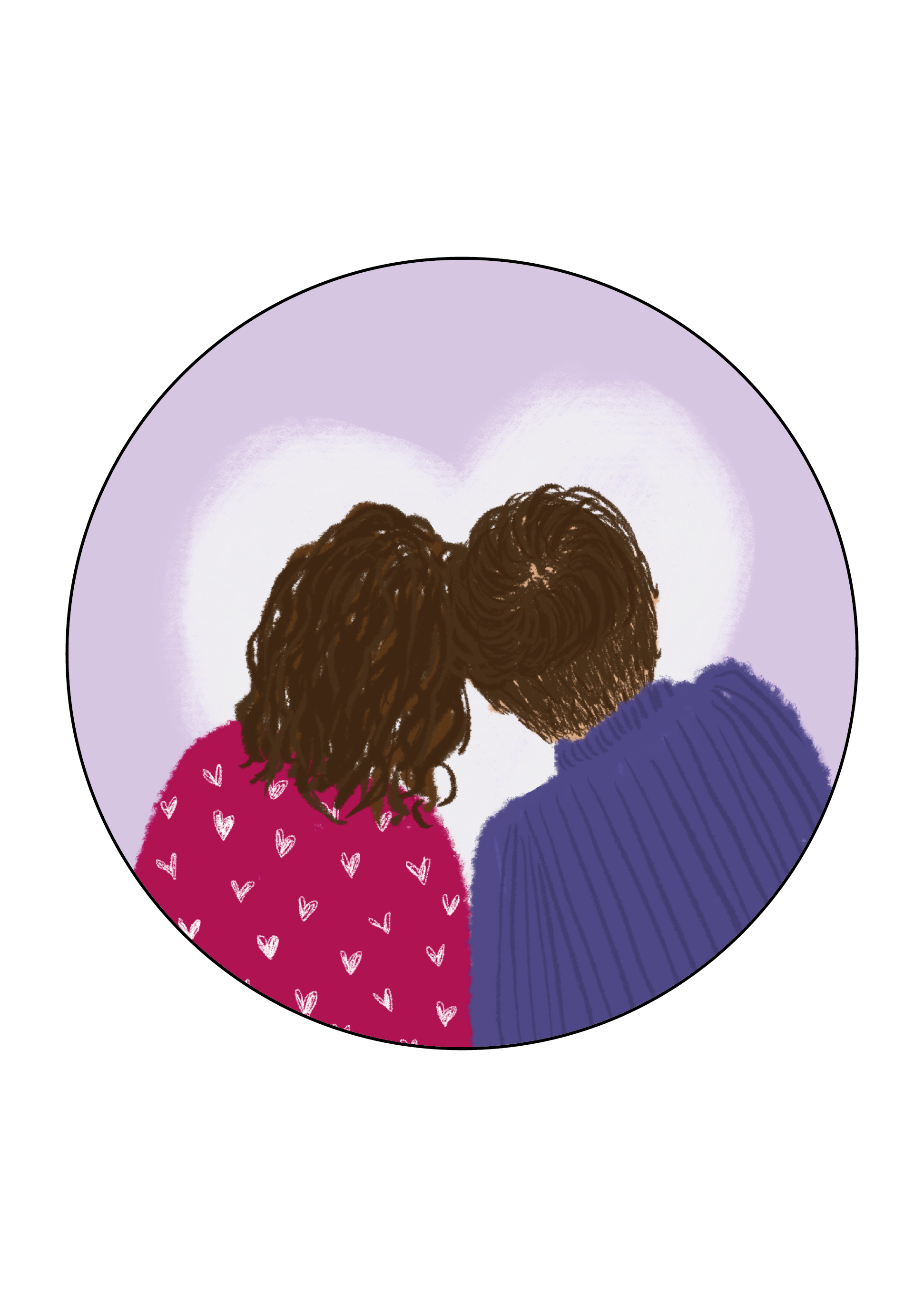 Cute Couple Round Valentines Day Themed Stickers