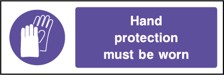 Hand Protection Mandatory Rectangle Labels