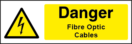 Danger Fibre Optic Cable Rectangle Electrical Labels