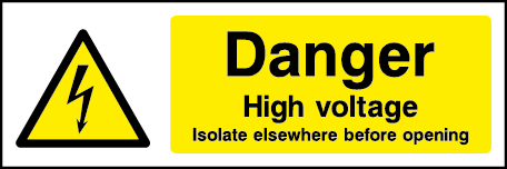 Danger High Voltage Rectangle Electrical Labels