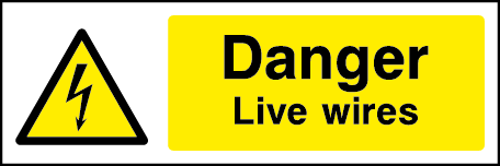 Danger Live Wires Rectangle Electrical Labels