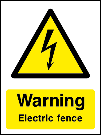 Electric Fence Rectangle Electrical Labels