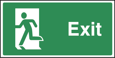 Exit Fire Safety Rectangle Labels