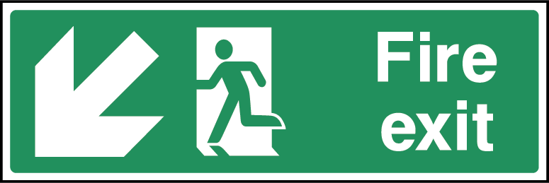 Fire Exit Arrow SW Fire Safety Rectangle Labels