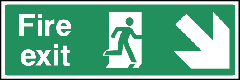 Fire Exit Arrow SE Fire Safety Rectangle Labels