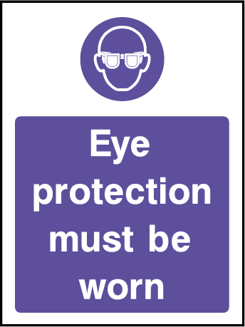 Eye Protection Mandatory Rectangle Labels