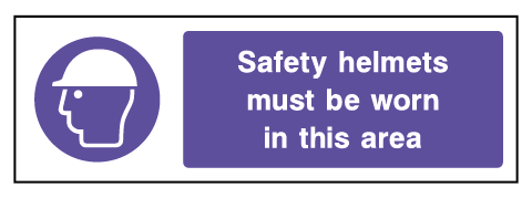 Safety Helmet Warning Mandatory Rectangle Labels | Flexi Labels image.