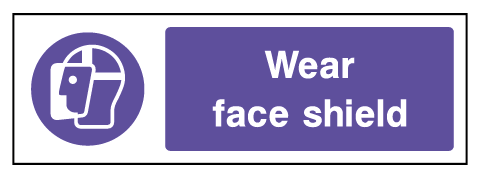 Wear Face Shield Mandatory Rectangle Labels